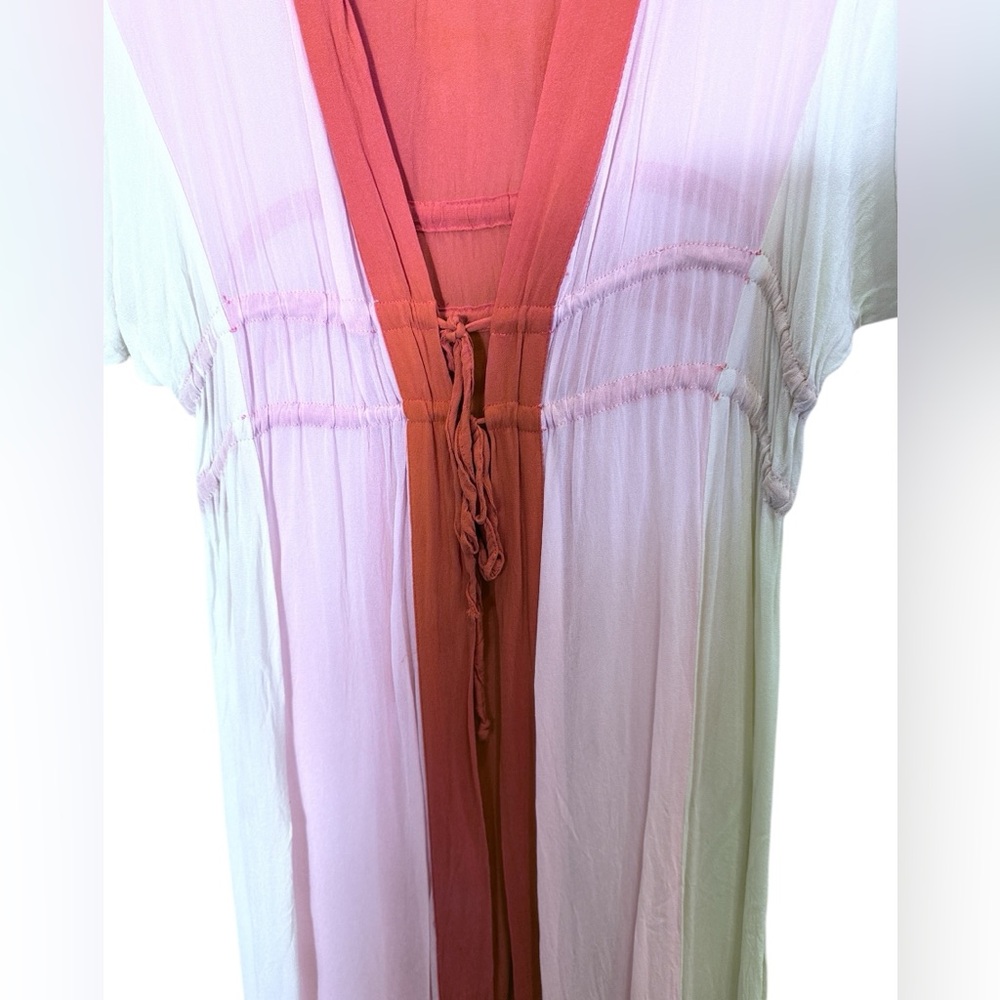 NFC X Free People Womens Sheer Chiffon Boho Long Kaftan Kimono Robe Sz O/S - Picture 3 of 9